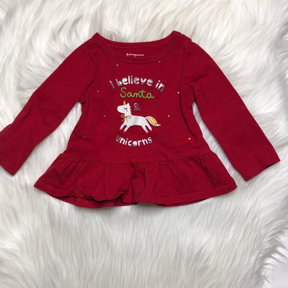 First impressions 12 months color red Christmas